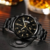 Noxwear - 1PC Men's Luxury Watch Fashion Business Calendar Men's Steel Belt Watch