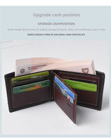 Noxwear - New Style Multi Card Slot Leather Wallet for Men Hand Woven Fashion Simple Ultra Thin Coin Purse