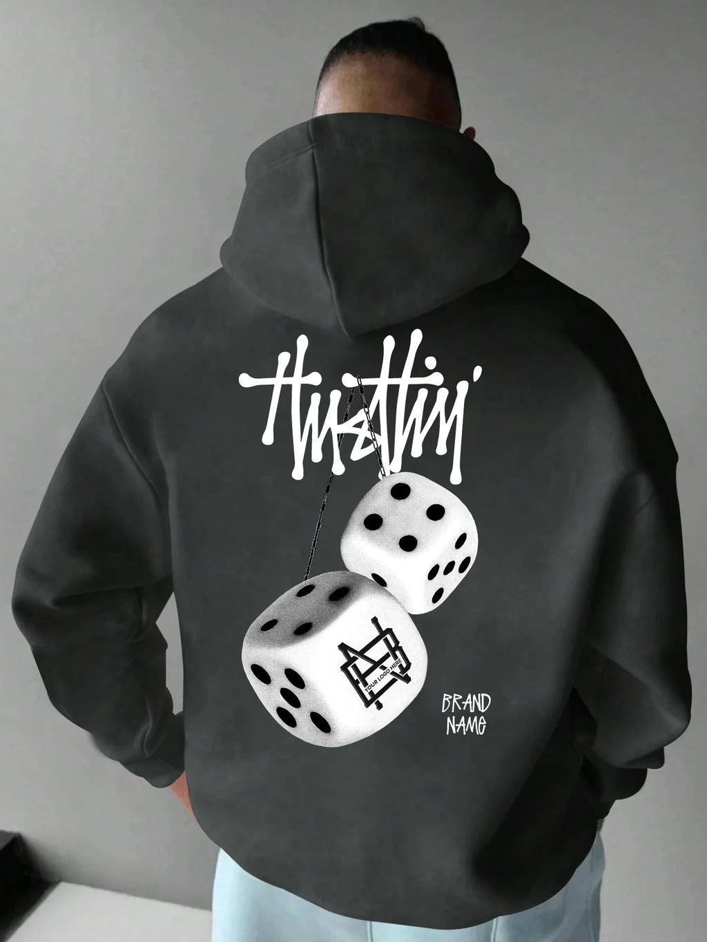 Noxwear - New autumn and winter men's hoodie sweatshirt geometric pattern printing adult street casual fashion loose long-sleeved top
