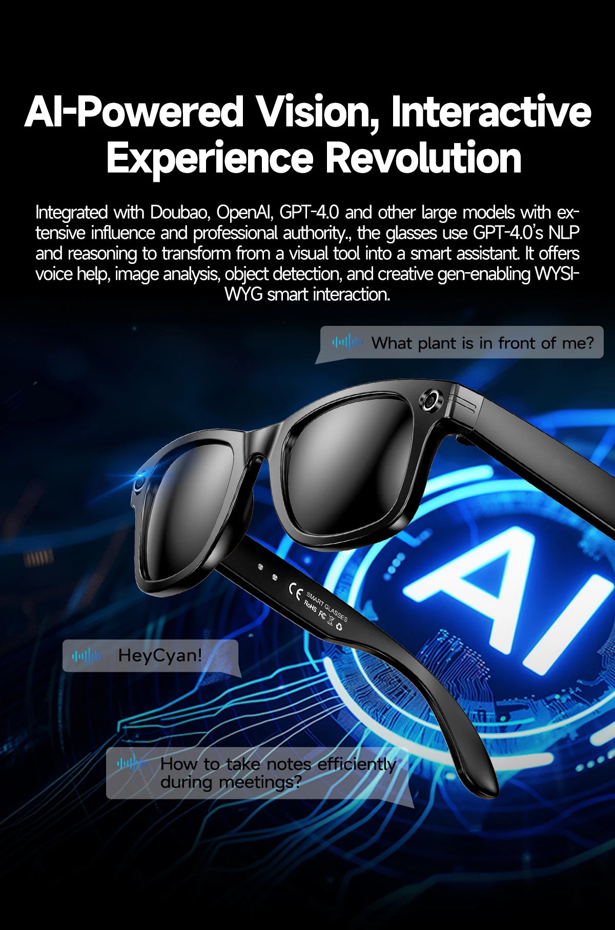 Noxwear - New 800W Camera AI Glasses Men Color-Changing Smart Translation Glasses Photo Video Recording Waterproof Call Smart Sunglasses