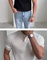 Noxwear - Summer Sports And Leisure Slim Fit T-Shirt Fashionable Men's Golf Polo Shirt Open Neck Breathable Quick Drying Short Sleeved Top