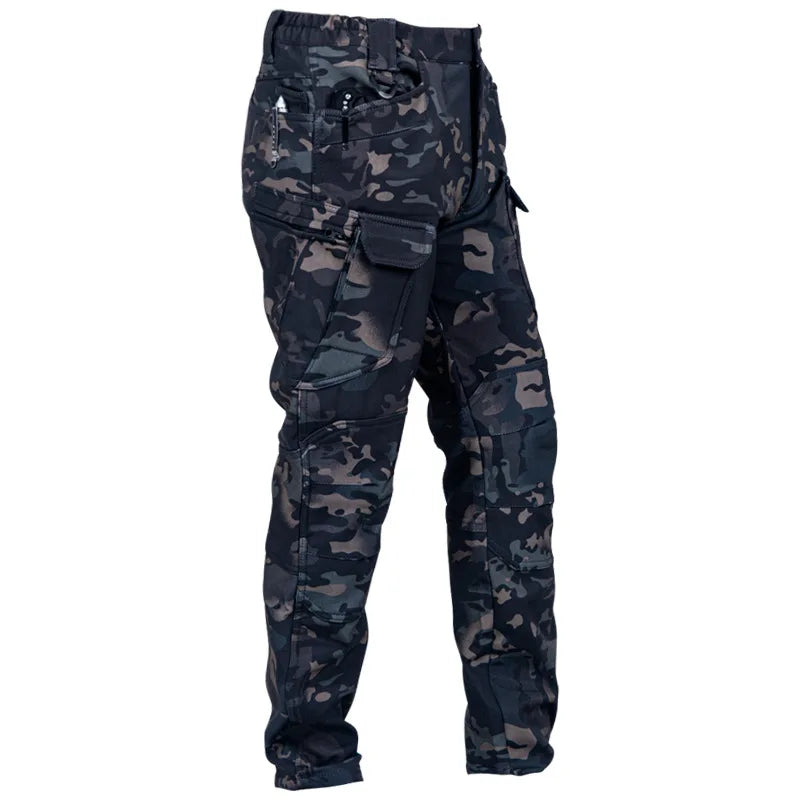 Noxwear - Men's Winter Pants Water Resistant Fleece Lined Snowboard Ski Softshell Tactical Pants with Multi-Pockets Outdoor Work Pants
