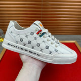 Noxwear - European New Shoes for Men Genuine Leather Casual Shoes Trend Print Flats Skateboard Shoes Youth Street Sneakers