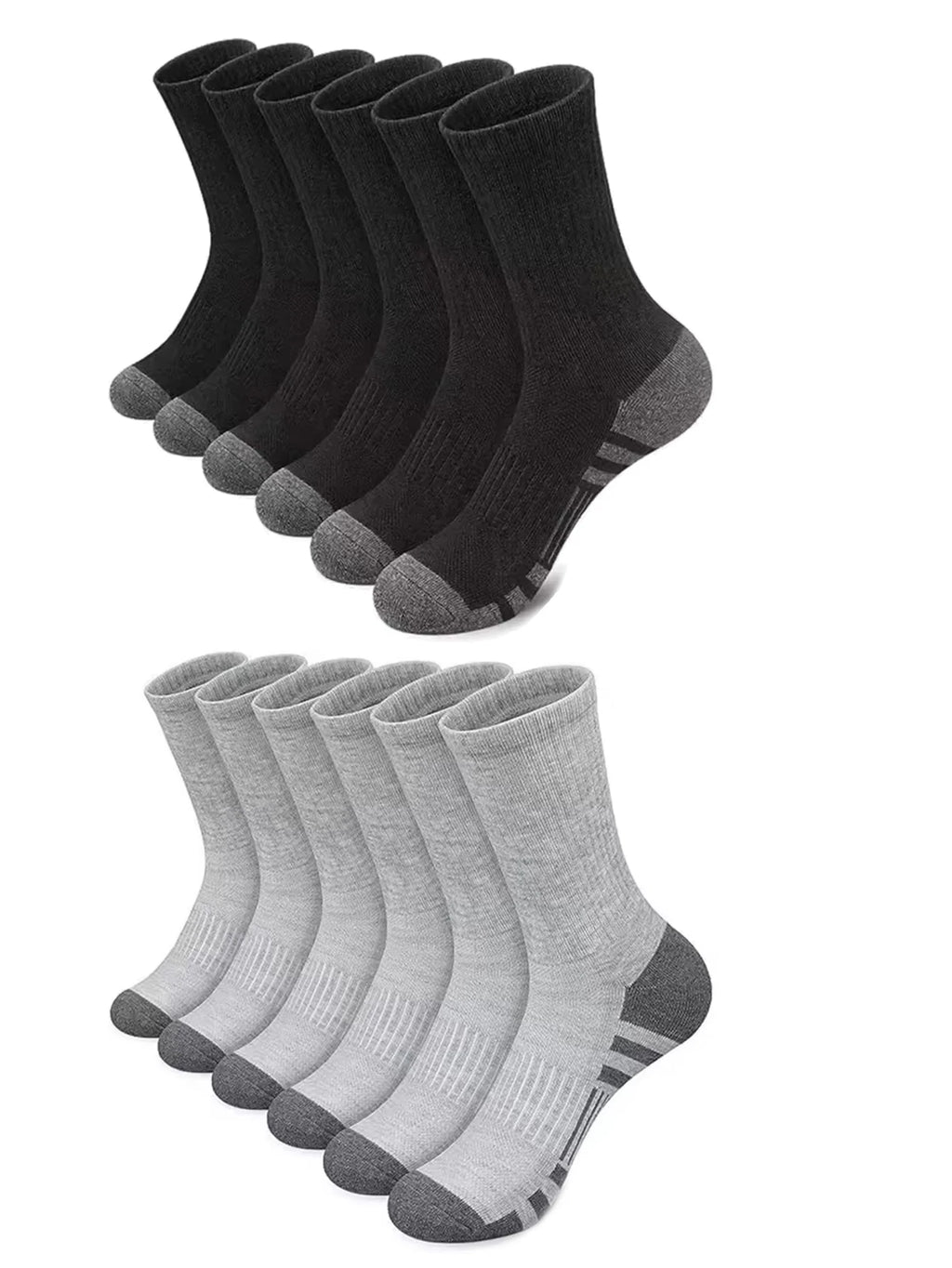 Noxwear - 12Pairs Men's Outdoor Gym Socks High Quality Comfortable Soft Ground-Gripping Football Large Size New Style
