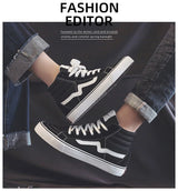 Noxwear - Spring New Shoes for Men Women Canvas Casual Shoes High Tops Flat Skateboard Vulcanized Shoes Lovers Cool Lace-up Sneaker