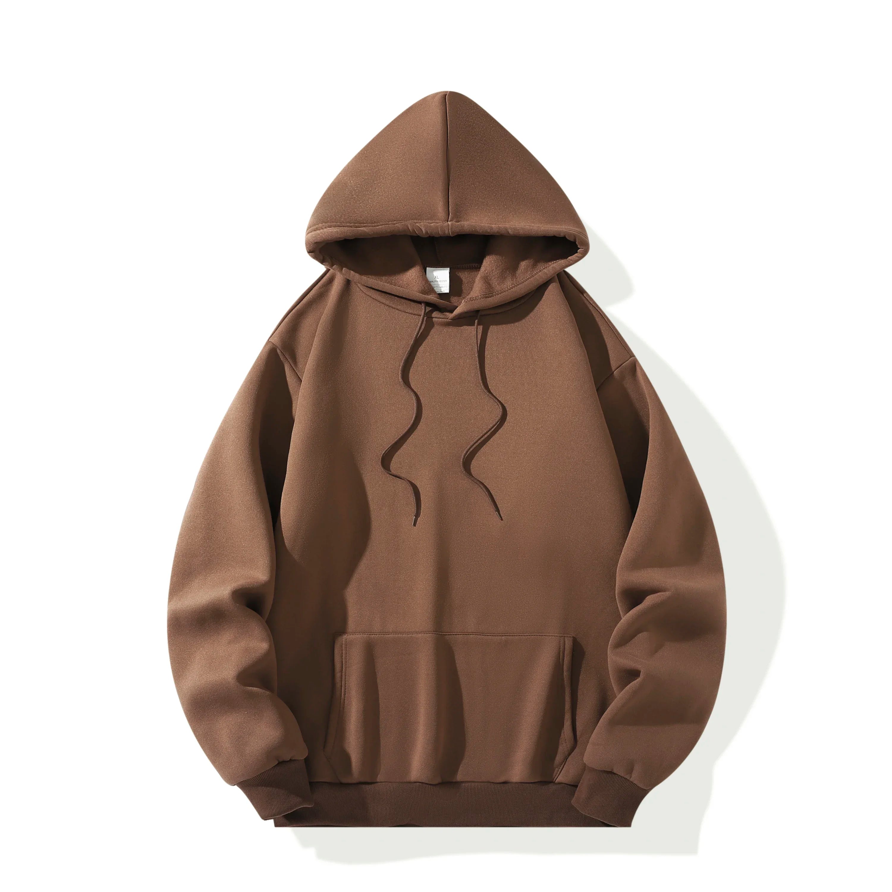 Noxwear - Men's Casual Thicken Hoodies Autumn Winter Long Sleeve Pullover Fashion Loose Solid Color Sweatshirt Spring Warm Outdoor Hoody