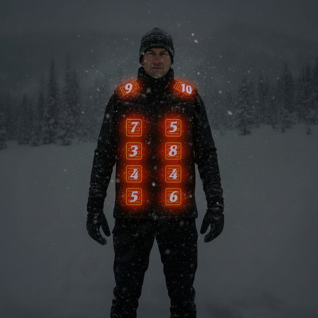 Noxwear - 28/9 Areas Heated Vest Men Jacket Heated Winter Womens Electric Usb Heater Camping Jacket Man Thermal Vest Body Warmer Coat 6XL