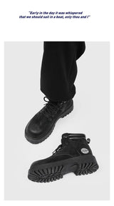 Noxwear - Handmade Men Boots Ankle Winter Leather Shoes Autumn Outdoor Hiking Boots Sneakers Hombres Botas High Top Footwear Anti Slip