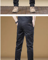 Noxwear - 2025 Summer Thin Cotton Men's Casual Pants Trendy Versatile Elastic Light Business Trousers Work Formal Slim Straight Pants