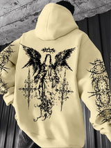 Noxwear - European and American men's autumn fashion personality angel print comfortable hooded sweatshirt outdoor street style top