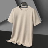 Noxwear - New Summer Waffle Round Neck Short Sleeved T-shirt for Men's Short Sleeved Top