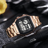 Noxwear - MAYZHISU Classic Men's Digital Watches Luxury Stainless Steel Strap Sport Watches Men Military Clock LED Sport Wristwatch