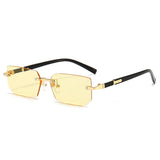 Noxwear - Rimless Sunglasses Rectangle Fashion Popular Women Men Shades Small Square Sun Glasses For Female Male Summer Traveling Oculos
