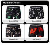 Noxwear - 4/10piece Men's European And American Size Printed Fashionable Underwear Comfortable Plus Size Boxer Shorts Casual Sports Shorts