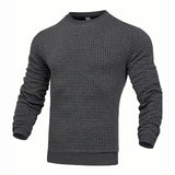 Noxwear - Men's coat fashion small check Waffle youth round neck jacquard check hoodie