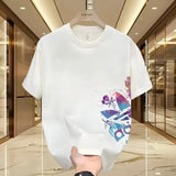 Noxwear - Summer New Casual Men's and Women's Printed Short-sleeved Cotton T-shirt Loose and Versatile Fashion Half-sleeved Casual Wear