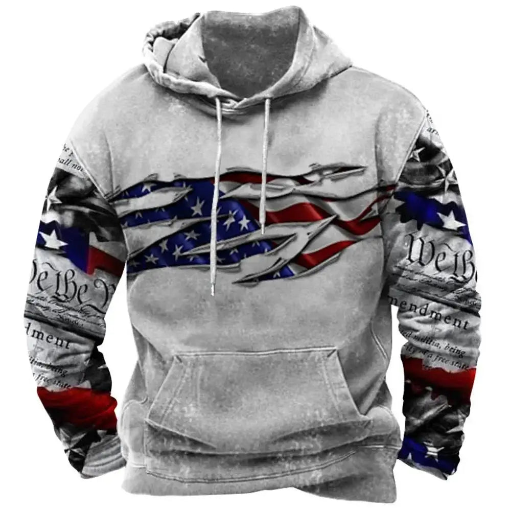Noxwear - Fashion US Flag Print Hoodies For Men Hip Hop Trend Harajuku Vintage Clothes Spring and Autumn New in Sweatshirts Oversized Tops