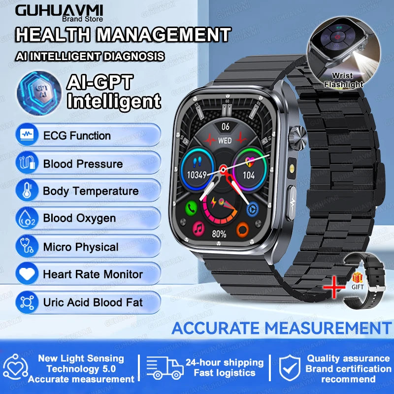 Noxwear - 2025 New Accurate ECG Smart Watch Heart Health Analysis Blood analysis Blood Lipid Blood Pressure BT call Smart Watches For Men