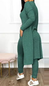 Noxwear Two Piece Set Women Outfit 2023 Spring Fashion Drawstring Pocket Design U-Neck Sleeveless Skinny Jumpsuit & Long Sleeve Coat Set