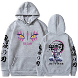 Noxwear-Japanese Anime Demon Slayer Hoodies for Men Akaza Manga Graphic Streetwear Pullover Hoody Long Sleeve Fleece Hooded Sweatshirt