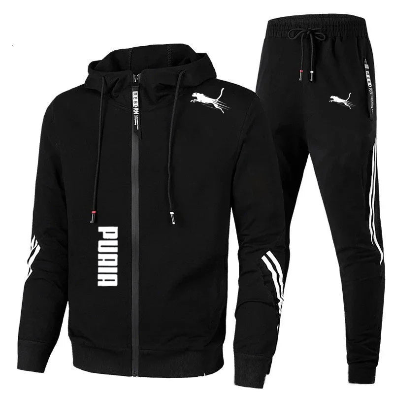 Noxwear-Men's Spring Autumn Tracksuit Set Long Sleeve Hoodie And Joggers 2-Piece Fitness Running Sportswear Casual Clothing