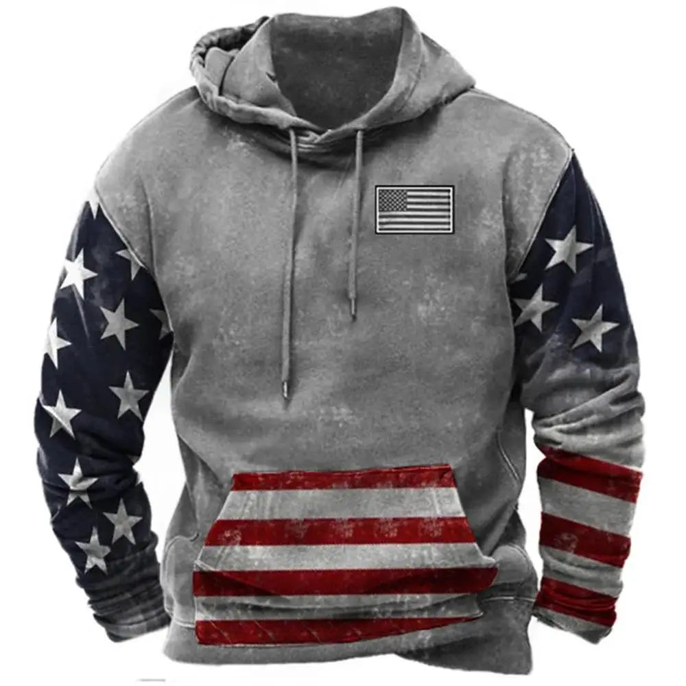 Noxwear - Fashion US Flag Print Hoodies For Men Hip Hop Trend Harajuku Vintage Clothes Spring and Autumn New in Sweatshirts Oversized Tops