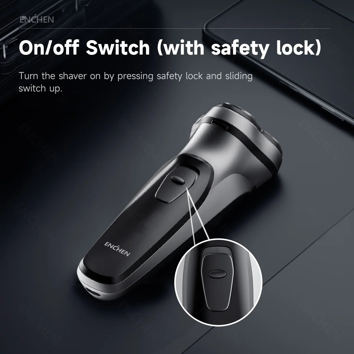 Noxwear - ENCHEN Blackstone Electrical Rotary Shaver for Men 3D Floating Blade Washable Type-C USB Rechargeable Shaving Beard Machine