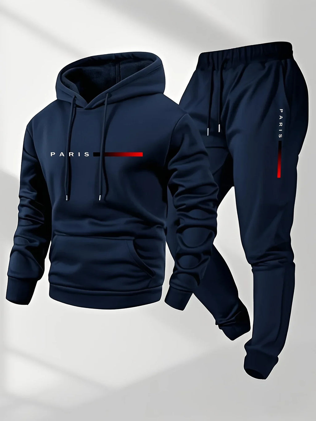 Noxwear-Printed sweatshirt set, men's hoodie and pants set, warm and casual sports pullover and pants set for spring, autumn, and winter