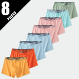 Noxwear - 4/10piece Men's European And American Size Printed Fashionable Underwear Comfortable Plus Size Boxer Shorts Casual Sports Shorts