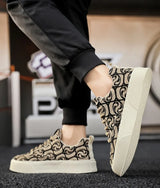 Noxwear - Men's Graffiti Prints Canvas Sneakers 2024 Spring Autumn Breathable Fashion Vulcanize Shoes Outdoor Lace Up Men Casual Shoes