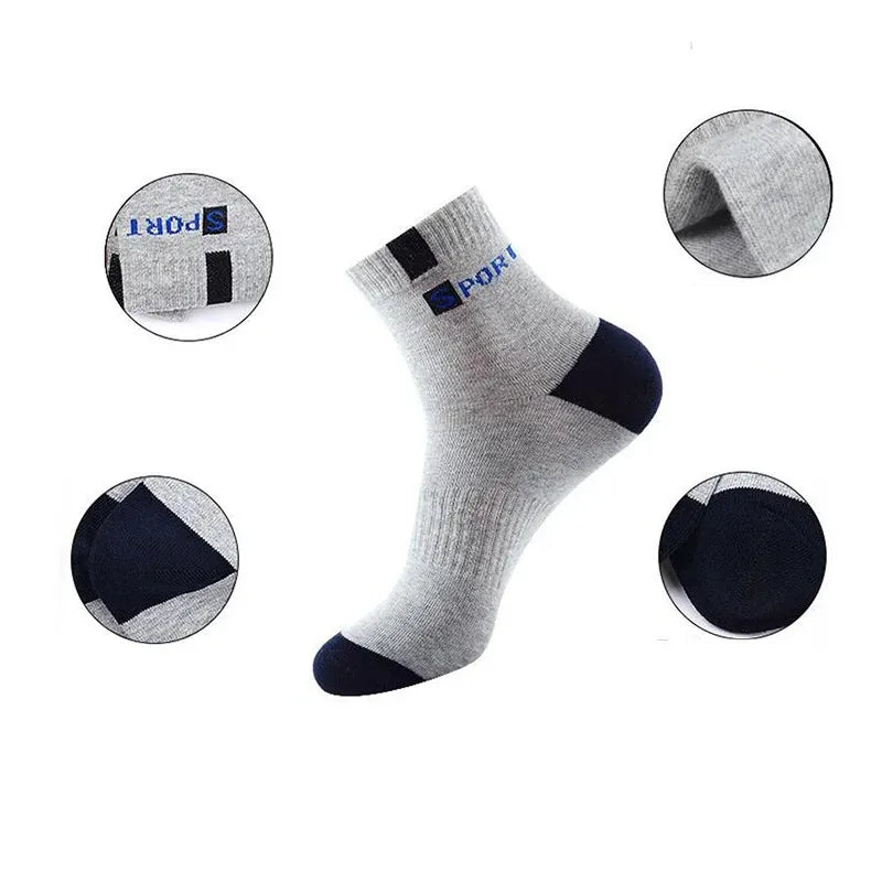 Noxwear - 10/5/3pairs Breathable Con Sports Stockings Men Bamboo Fiber Autumn and Winter Men Socks Sweat Absorption Deodorant.