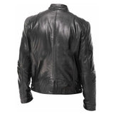 Noxwear - Motorcycle Leather Jackets Man Casual Fashion Motorcycle Coat Slim Fit Lapel PU Jackets Autumn Anti-wind Leather Coat Male
