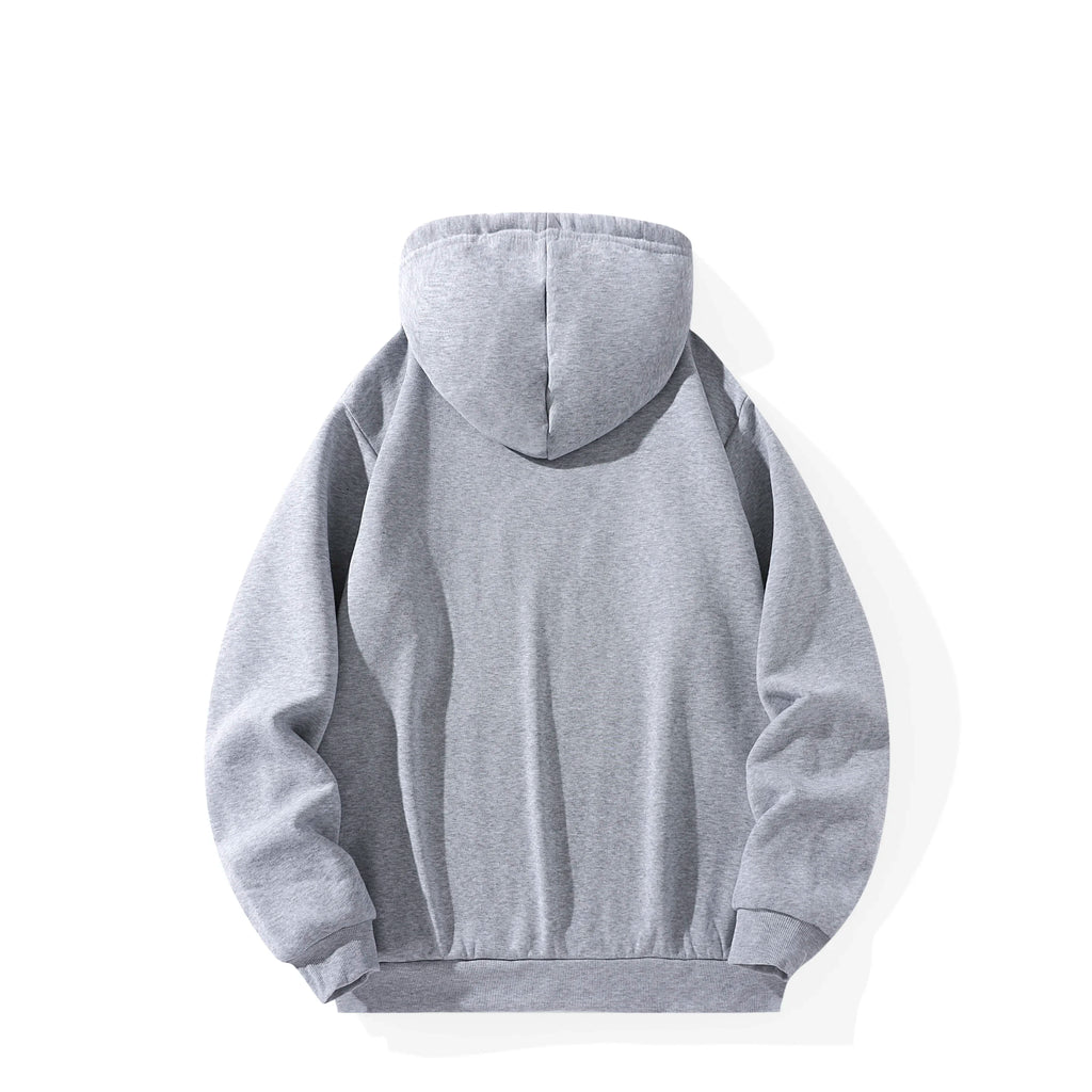 Noxwear - Men's Casual Thicken Hoodies Autumn Winter Long Sleeve Pullover Fashion Loose Solid Color Sweatshirt Spring Warm Outdoor Hoody
