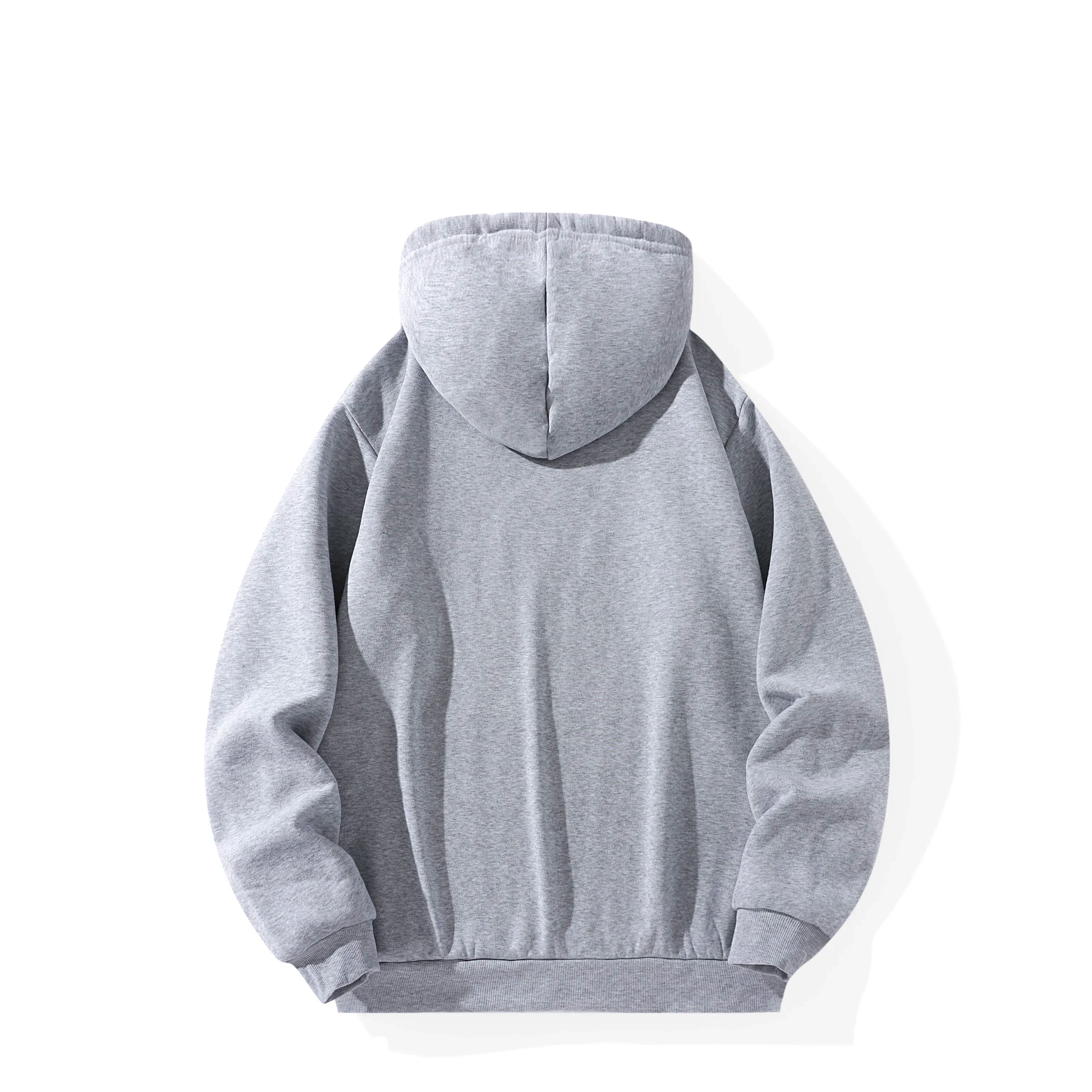 Noxwear - Men's Casual Thicken Hoodies Autumn Winter Long Sleeve Pullover Fashion Loose Solid Color Sweatshirt Spring Warm Outdoor Hoody