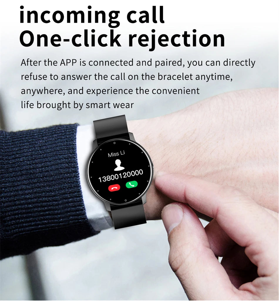 Noxwear - LIGE Smart Watch Women Men Full Touch Screen Bluetooth Call Smartwatch Waterproof Sports Fitness Tracker Watches for Android iOS