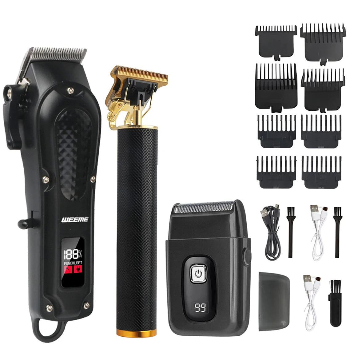 Noxwear - T9 Vintage Men's Electric Hair Clipper Beard Trimmer/Rechargeable Hair Cutting Machine With Nose Hair Trimmer Kit Boyfriend Gift