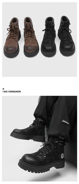 Noxwear - Handmade Men Boots Ankle Winter Leather Shoes Autumn Outdoor Hiking Boots Sneakers Hombres Botas High Top Footwear Anti Slip