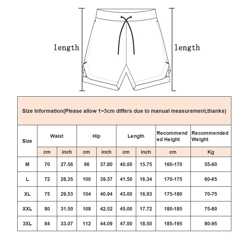 Noxwear - Camo Running Shorts Men Gym Sports Shorts 2 In 1 Quick Dry Workout Training Gym Fitness Jogging Short Pants Summer Men Shorts