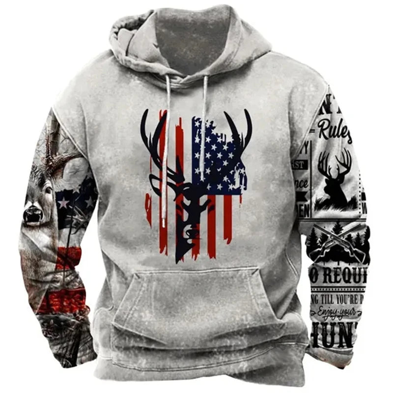 Noxwear - Fashion US Flag Print Hoodies For Men Hip Hop Trend Harajuku Vintage Clothes Spring and Autumn New in Sweatshirts Oversized Tops
