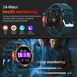 Noxwear - LIGE GPS Smart Watch Men LED Flashlight Compass Waterproof Bluetooth Call Health Watches Voice Assistant Military Smartwatch Men