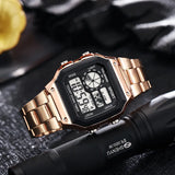 Noxwear - MAYZHISU Classic Men's Digital Watches Luxury Stainless Steel Strap Sport Watches Men Military Clock LED Sport Wristwatch