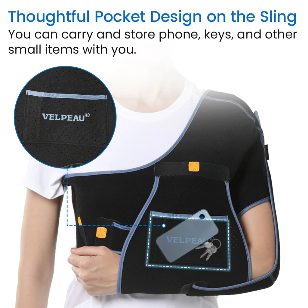 Noxwear - VELPEAU Shoulder Sling Breathable for Rotator Cuff Tear, Arm Fracture and Dislocation, Shoulder Immobilizer for Sleeping