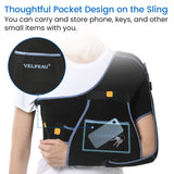 Noxwear - VELPEAU Shoulder Sling Breathable for Rotator Cuff Tear, Arm Fracture and Dislocation, Shoulder Immobilizer for Sleeping