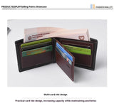 Noxwear - New Style Multi Card Slot Leather Wallet for Men Hand Woven Fashion Simple Ultra Thin Coin Purse