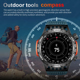 Noxwear - LIGE GPS Smart Watch Men LED Flashlight Compass Waterproof Bluetooth Call Health Watches Voice Assistant Military Smartwatch Men