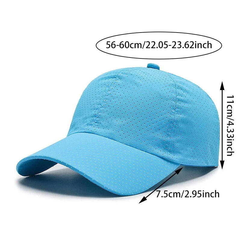 Noxwear-Dry Quickly Sun Cap Woman Outdoors Casual Sport Hat Men Big Size Baseball Cap 60-65cm Adjustable Sun Visor Cap Peaked Cap