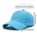 Noxwear-Dry Quickly Sun Cap Woman Outdoors Casual Sport Hat Men Big Size Baseball Cap 60-65cm Adjustable Sun Visor Cap Peaked Cap