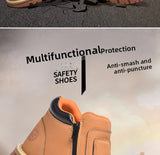 Noxwear - Steel toe cap boots waterproof non-slip work shoes for men women anti smash anti puncture leather construction site safety shoes