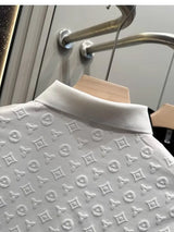 Noxwear - Summer New Men's Lop-up Hollow Short-sleeved Polo Tee Shirt Ice Silk Breathable Business Fashion T-Shirt Male Brand Clothes