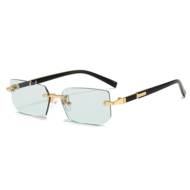 Noxwear - Rimless Sunglasses Rectangle Fashion Popular Women Men Shades Small Square Sun Glasses For Female Male Summer Traveling Oculos